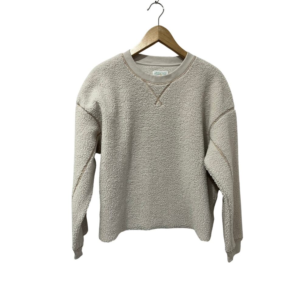 American Eagle Sherpa Fleece Boxy Cozy Pullover Sweatshirt M